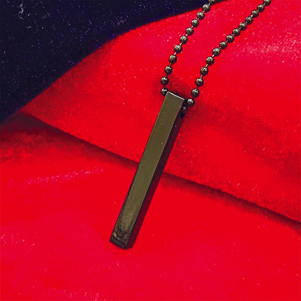Jewelmaze Everyday Wear Black Finish Bar Pendant Necklace for Men's