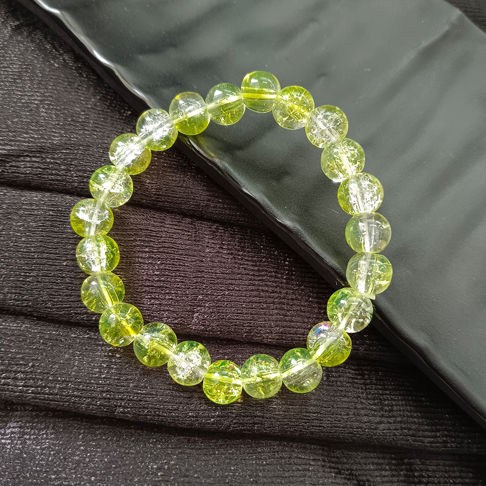 JewelMaze Crystal Crackle Glass Beads Stretch Bracelet