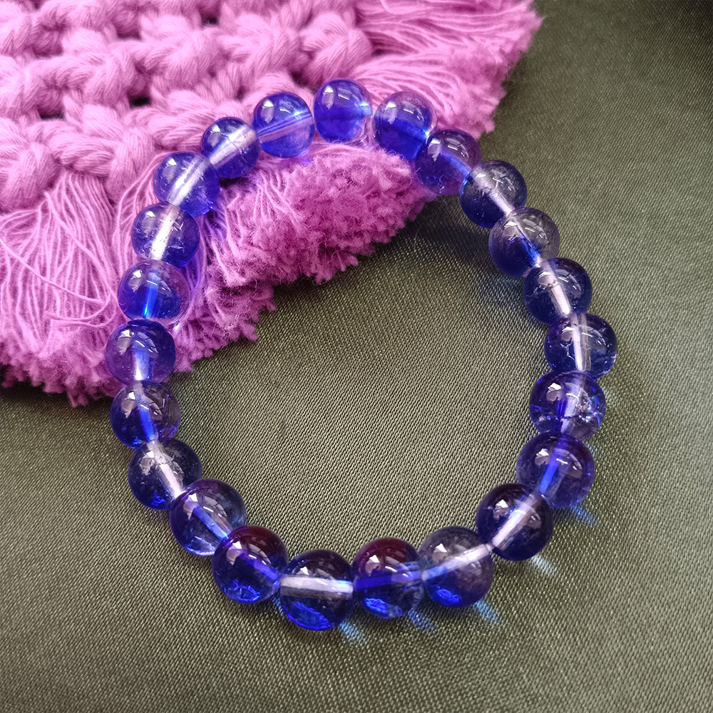 JewelMaze Adjustable Blue Beaded Wrist Bracelet