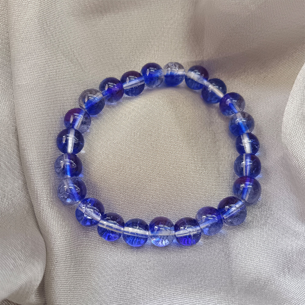 JewelMaze Adjustable Blue Beaded Wrist Bracelet