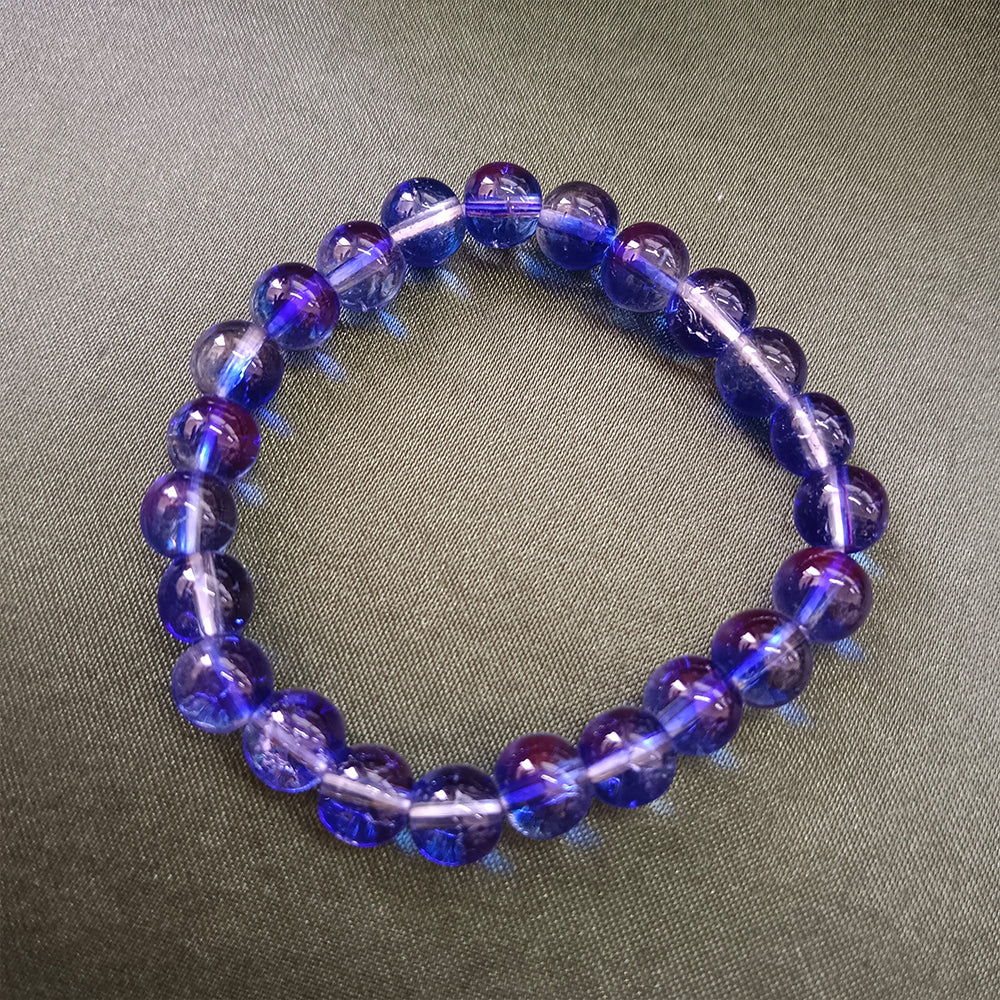 JewelMaze Adjustable Blue Beaded Wrist Bracelet