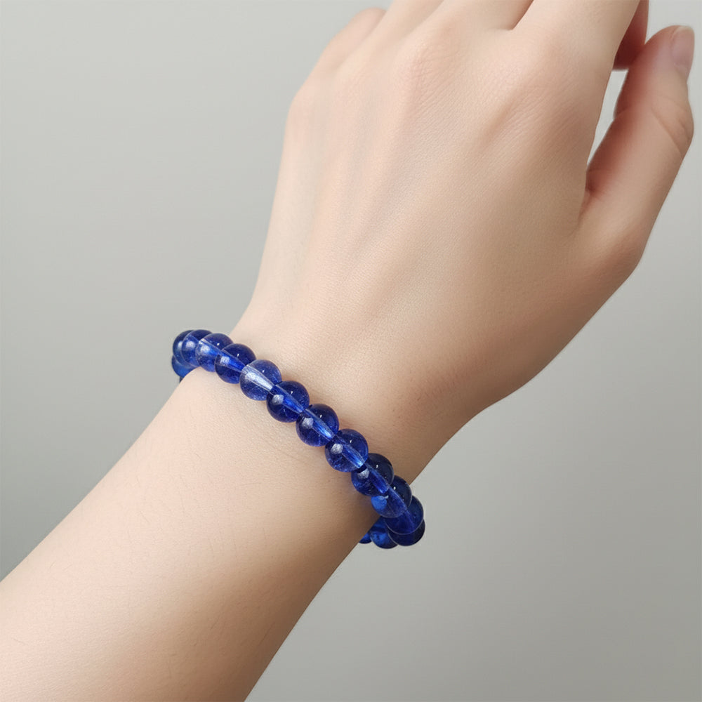 JewelMaze Adjustable Blue Beaded Wrist Bracelet