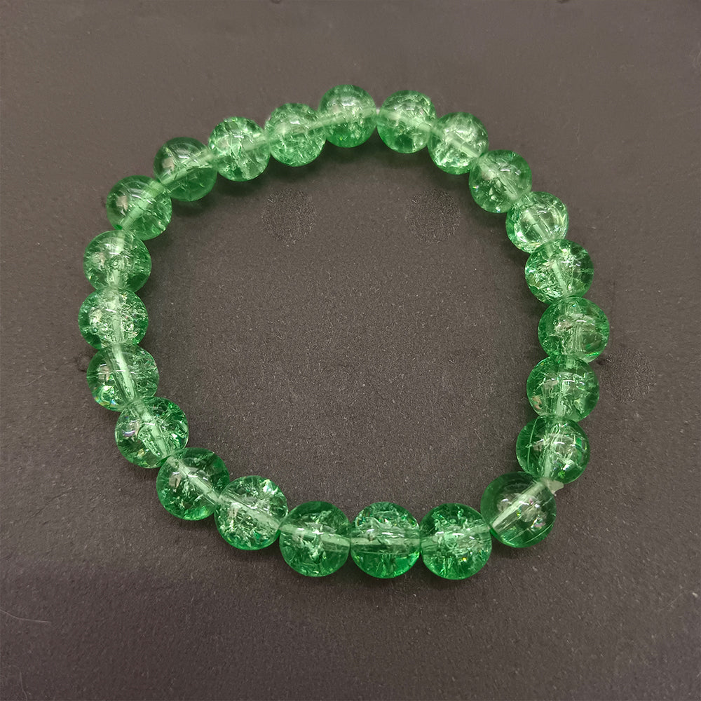 JewelMaze Stretchable Green Beaded Wrist Bracelet