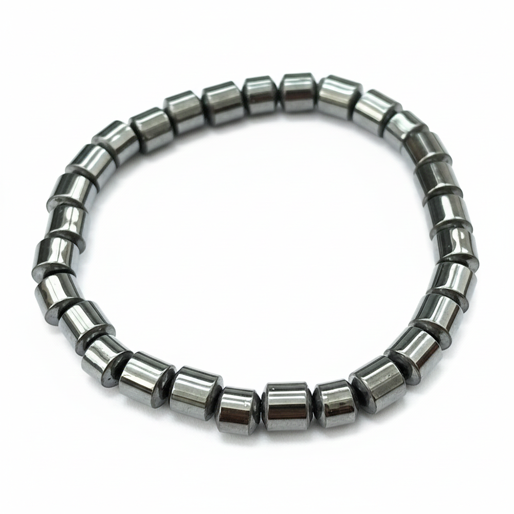 JewelMaze Unisex Hematite Beaded Stretch Bracelet