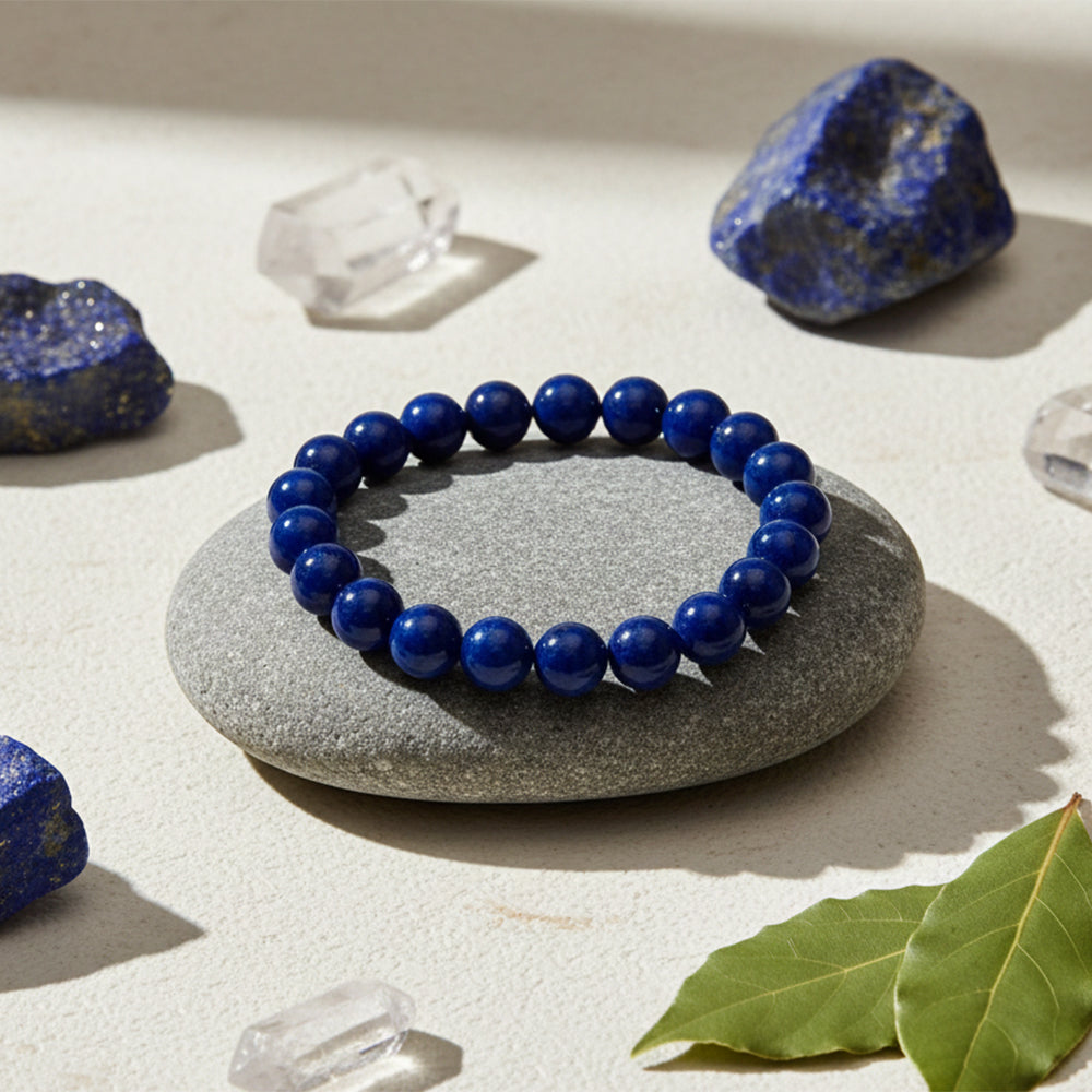 JewelMaze Lapis Lazuli Natural Stone Bracelet For Meditation