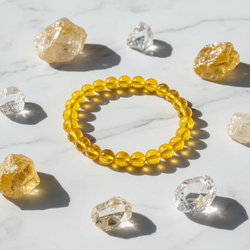 JewelMaze Citrine Natural Stone Bracelet