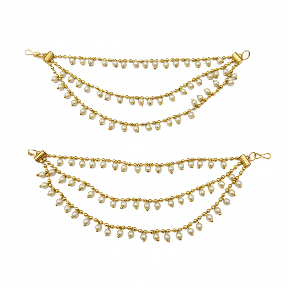 JewelMaze Traditional 3 Line Kaan Chain\Earchain