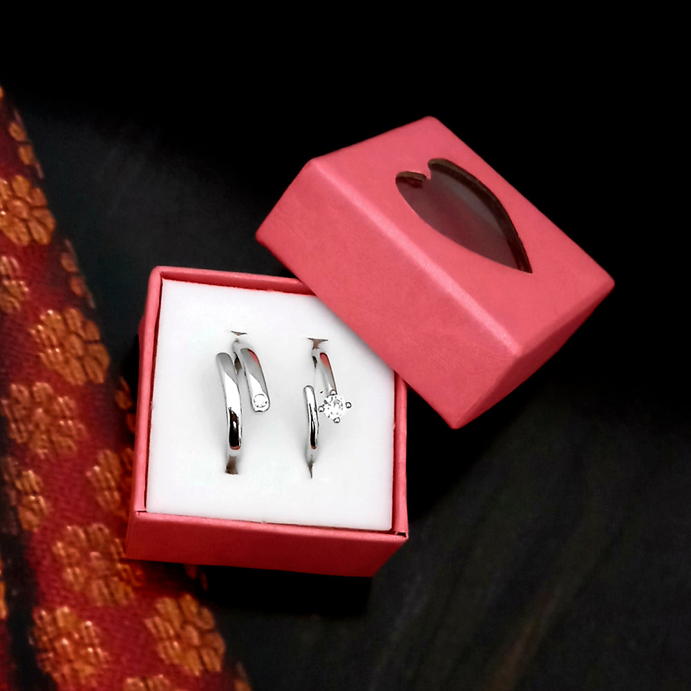 JewelMaze Adjustable Couple Rings for Him & Her ( Assorted )