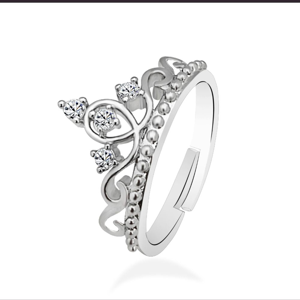 JewelMaze Sparkling Design Couple Rings for Couples ( Assorted )
