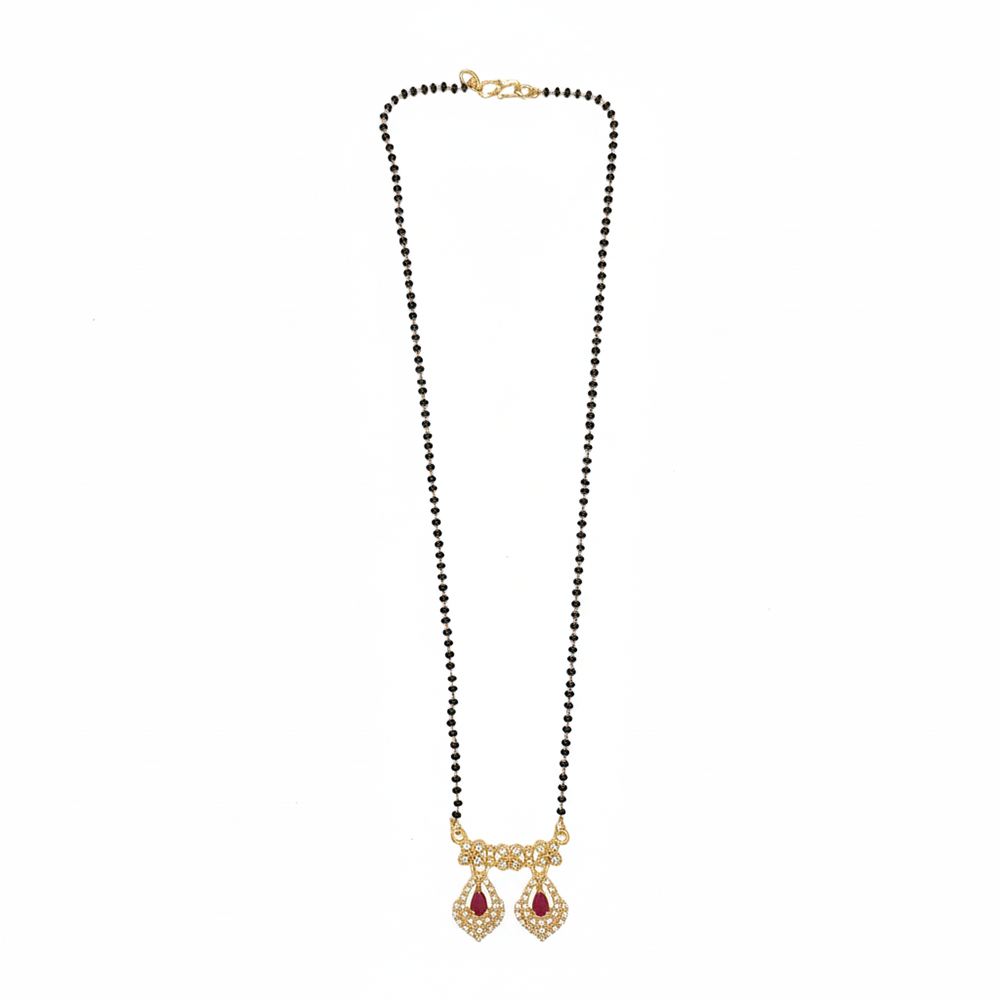 JewelMaze Lightweight Daily Wear Ad Mangalsutra with Stone Work