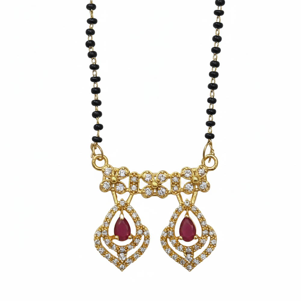 JewelMaze Lightweight Daily Wear Ad Mangalsutra with Stone Work