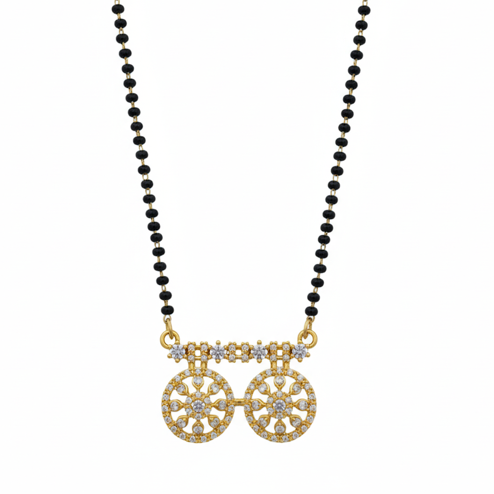 JewelMaze Lightweight Daily Wear Ad Mangalsutra with Stone Work