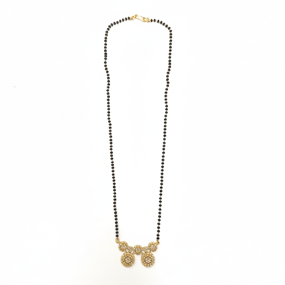 JewelMaze GraceBloom Floral Stone Ad Mangalsutra for Everyday Glam