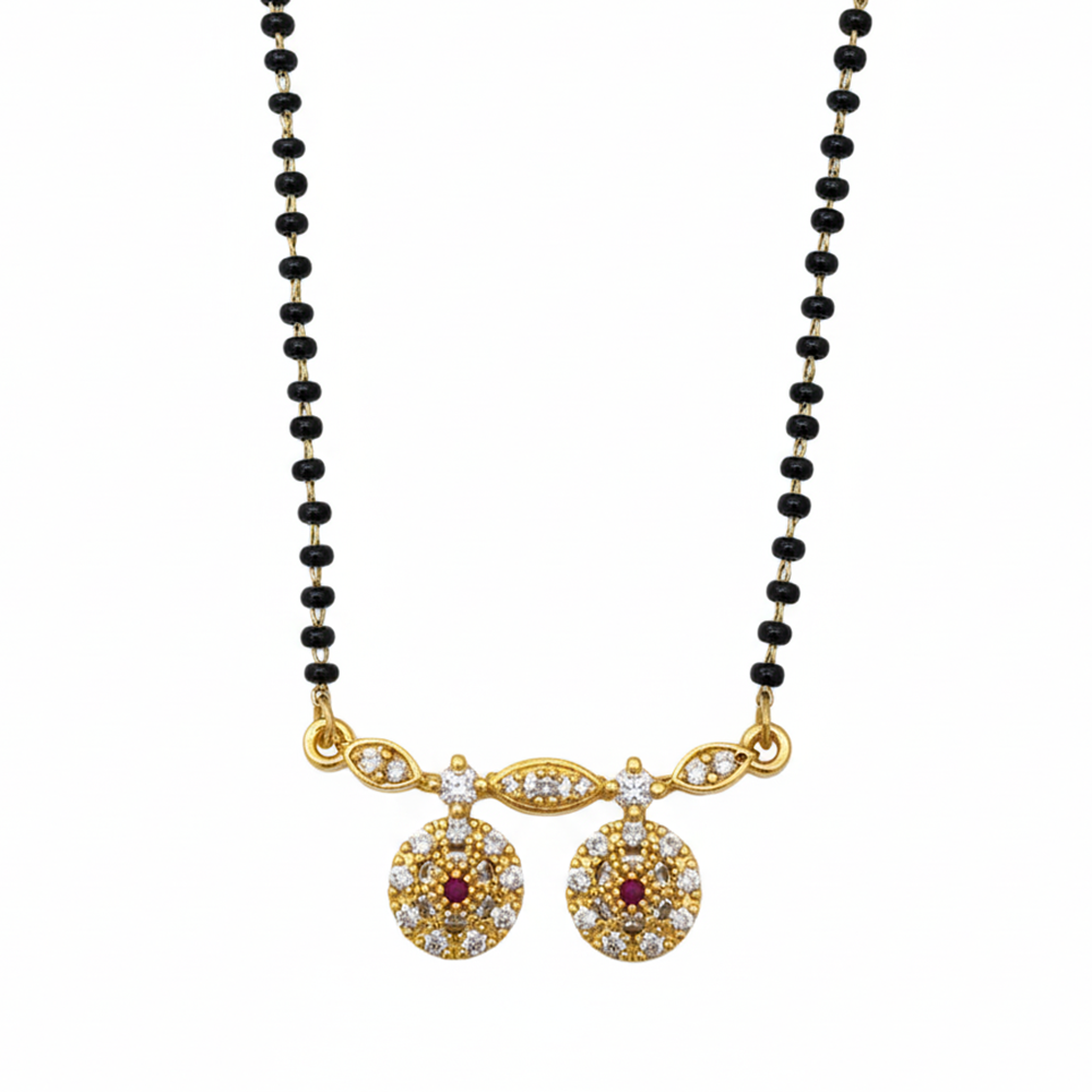 JewelMaze Everyday Wear Ad Stone Mangalsutra Elegant & Lightweight