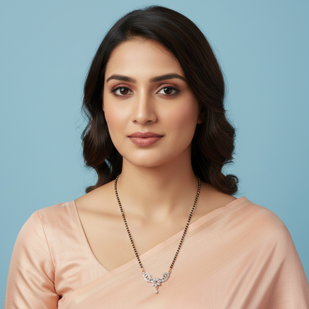 JewelMaze Modern Daily Wear Mangalsutra with Subtle Charm