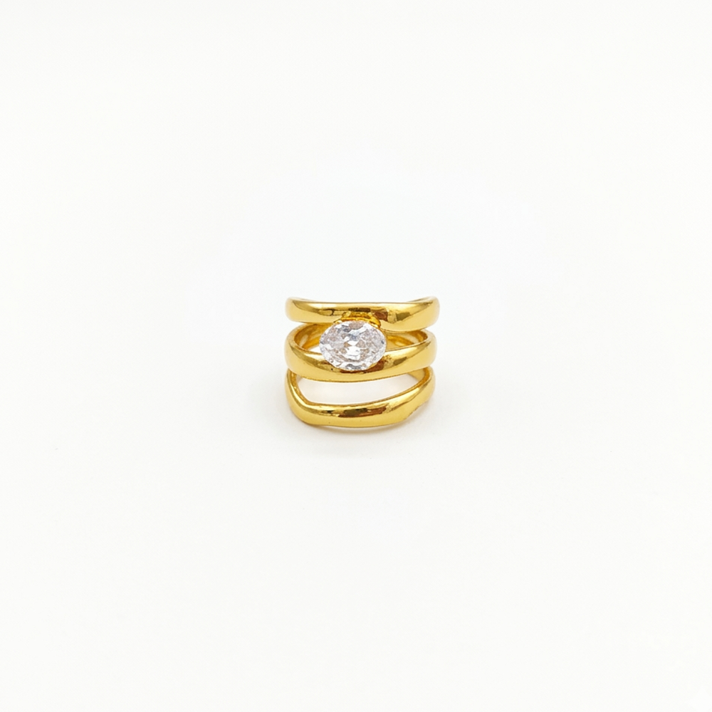 JewelMaze American Diamond Anti Tarnish Adjustable Ring