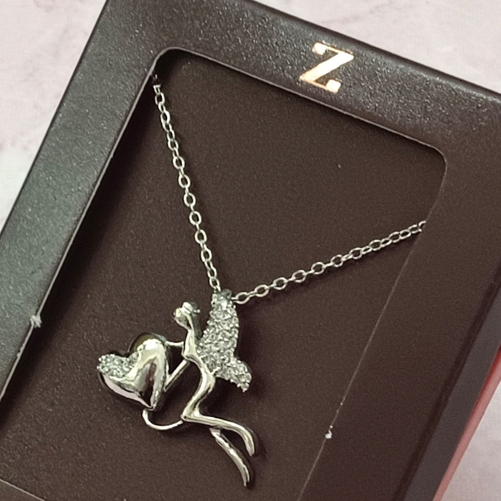 The Z Collection AD Diamond Magic Fairy Angle Chain Pendants Combo
