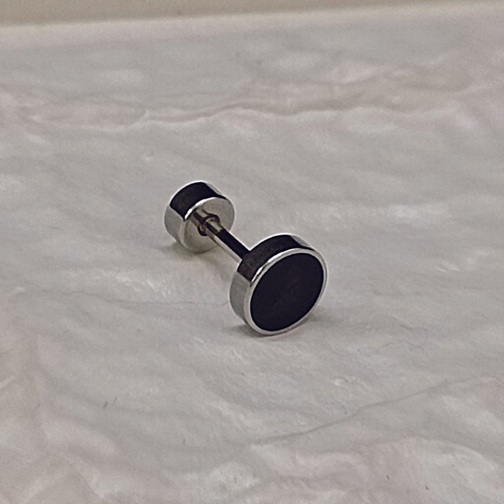 Black Stud Mens Earrings
