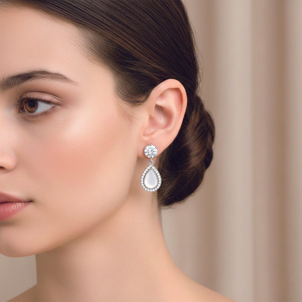 JewelMaze Set of 5 Silver Plated Multi Shapes Earrings Combo