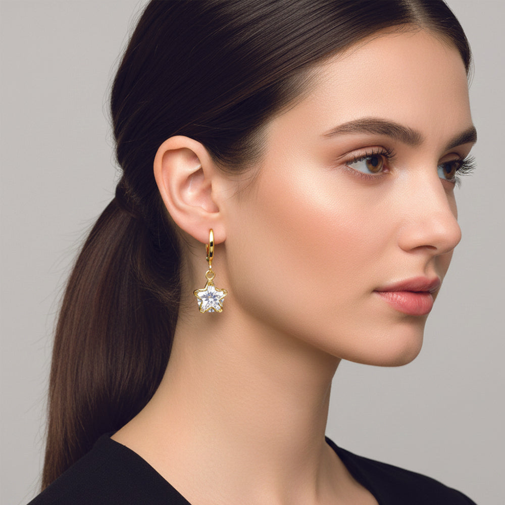 JewelMaze Set of 3 Gold Plated American Diamond Earrings Combo