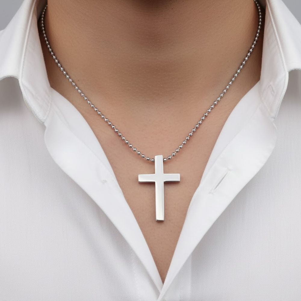 JewelMaze Cross Necklace for Men