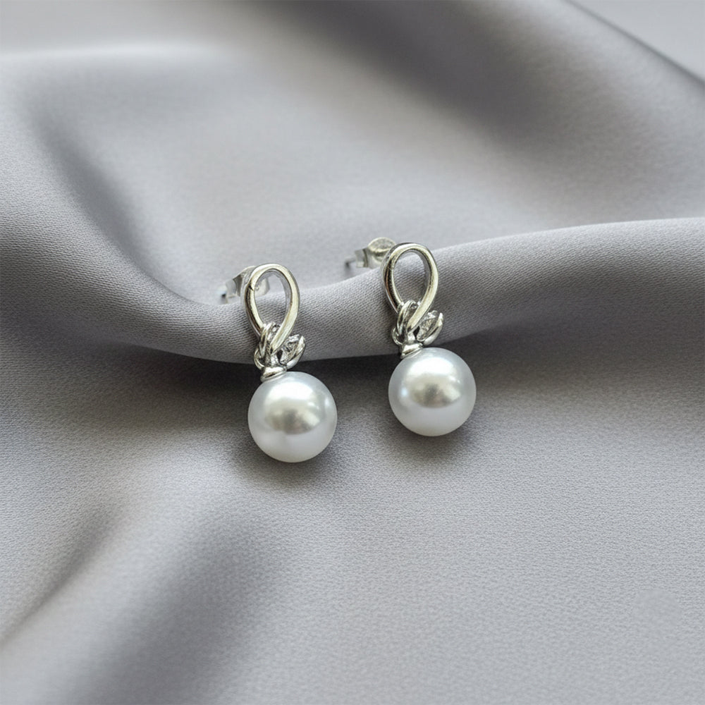 JewelMaze Set of 6 Gold And Silver Plated Pearl Drop Earrings Combo