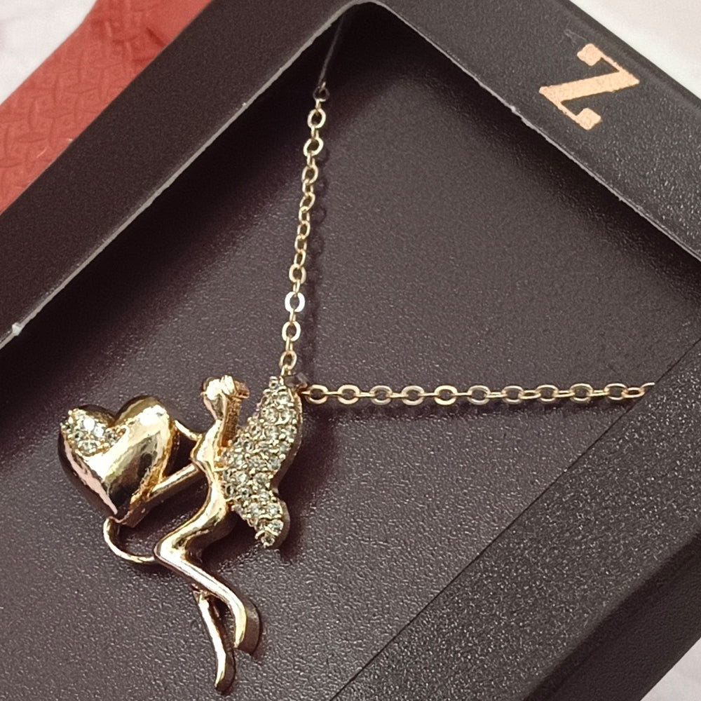The Z Collection AD Diamond Magic Fairy Angle Chain Pendants Combo