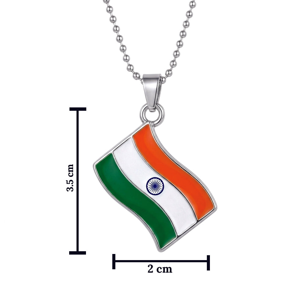 Jewelmaze Tricolor/ Tiranga/ Indian Flag Bracelets & Pendant Combo