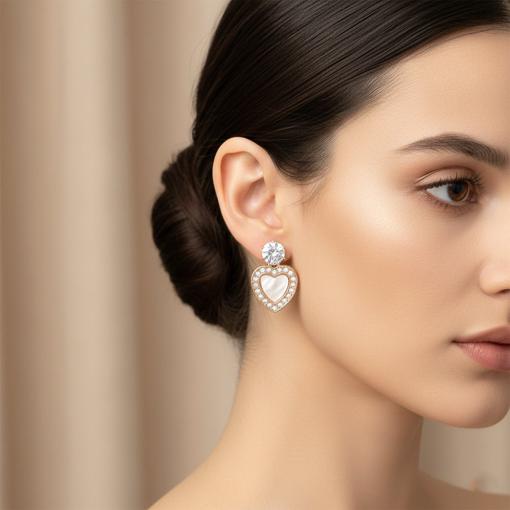 JewelMaze Set of 5 Gold Plated Multi Shapes Earrings Combo