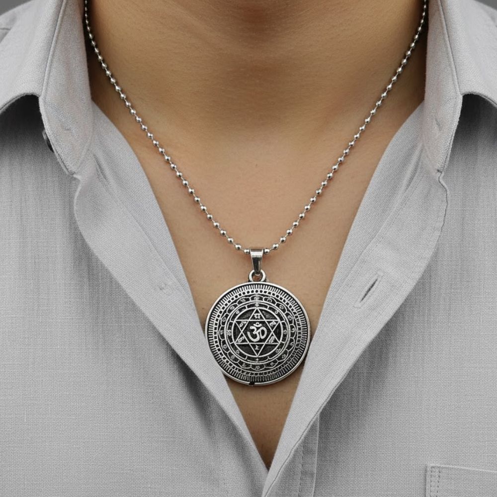 JewelMaze Sudarshan chakra Yantram Chain Pendant