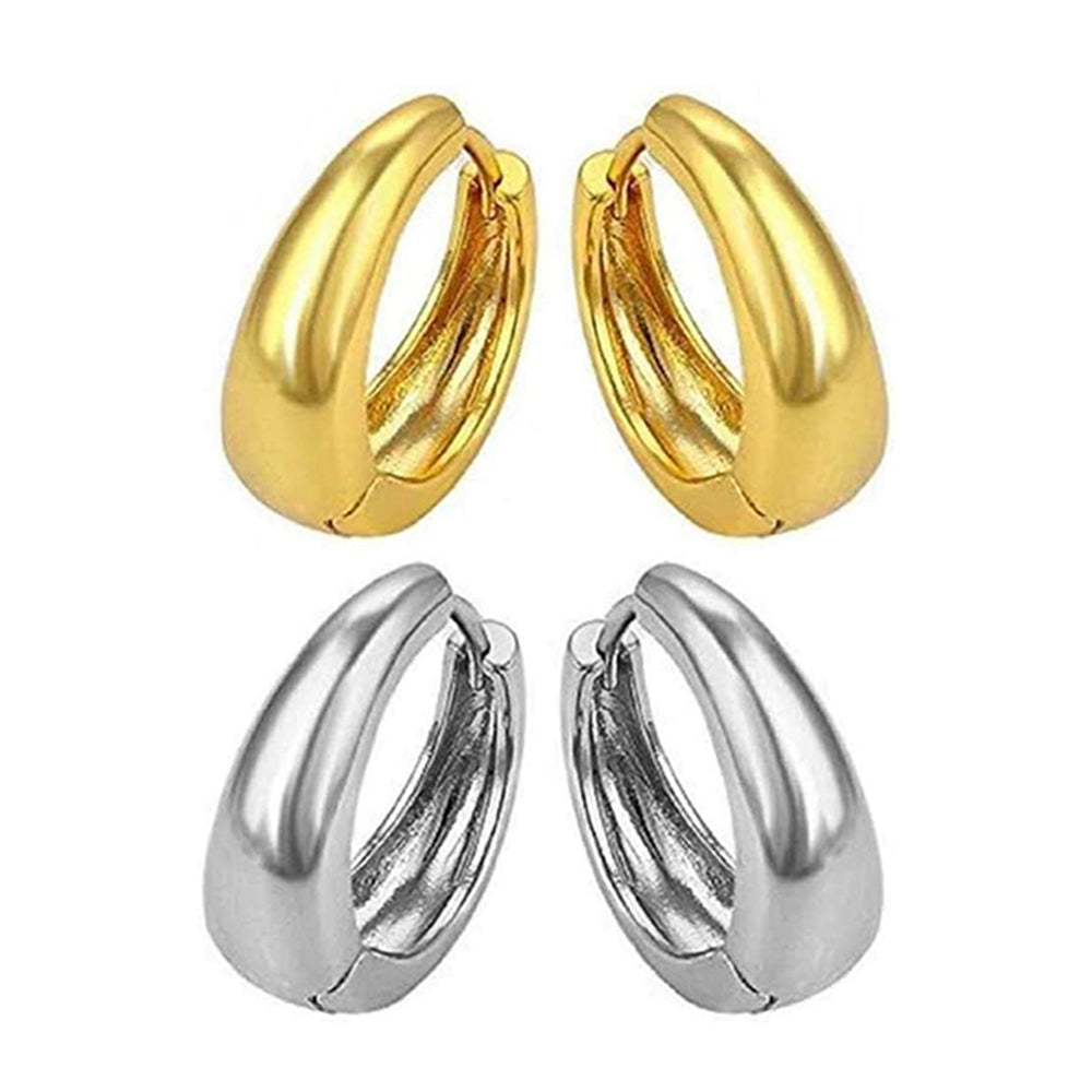 Mahi Combo of Bollywood Styled Piercing Kaju Bali / Hoop Pair of Mens Earrings (CO1105627M)