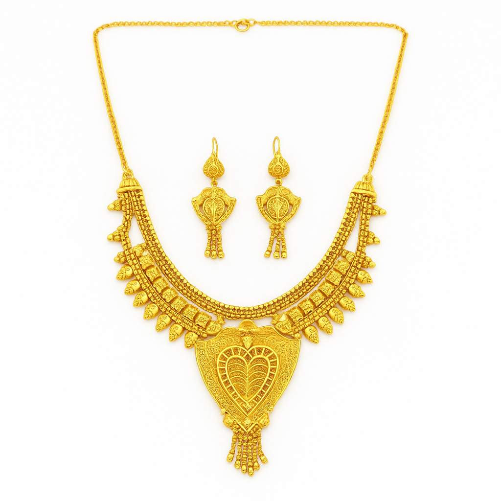 Jewelmaze Elegant Forming Look Necklace Set Traditional Jewelry for Women