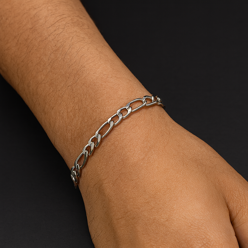 JewelMaze Classic Silver Bracelet For Men - 1404842