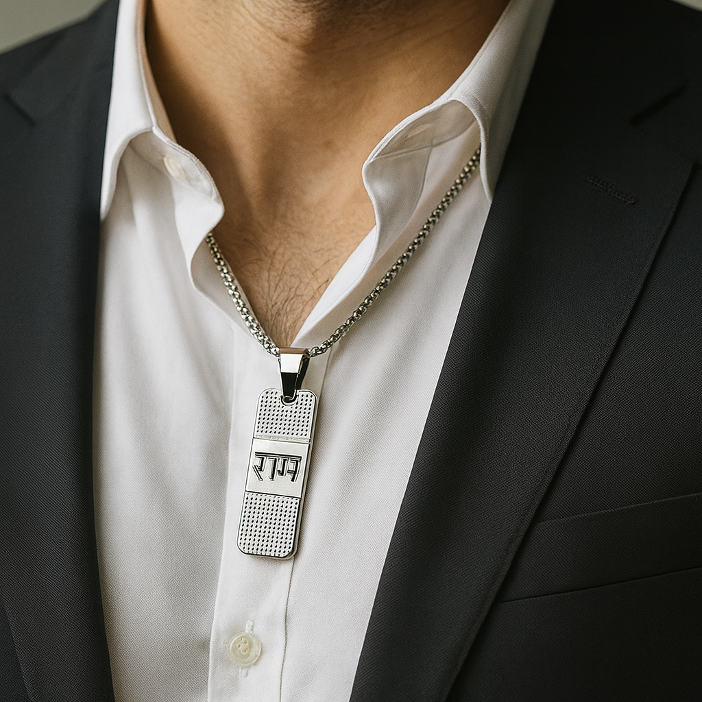 JewelMaze Silver Plated Ram Chain Pendant - 1404620