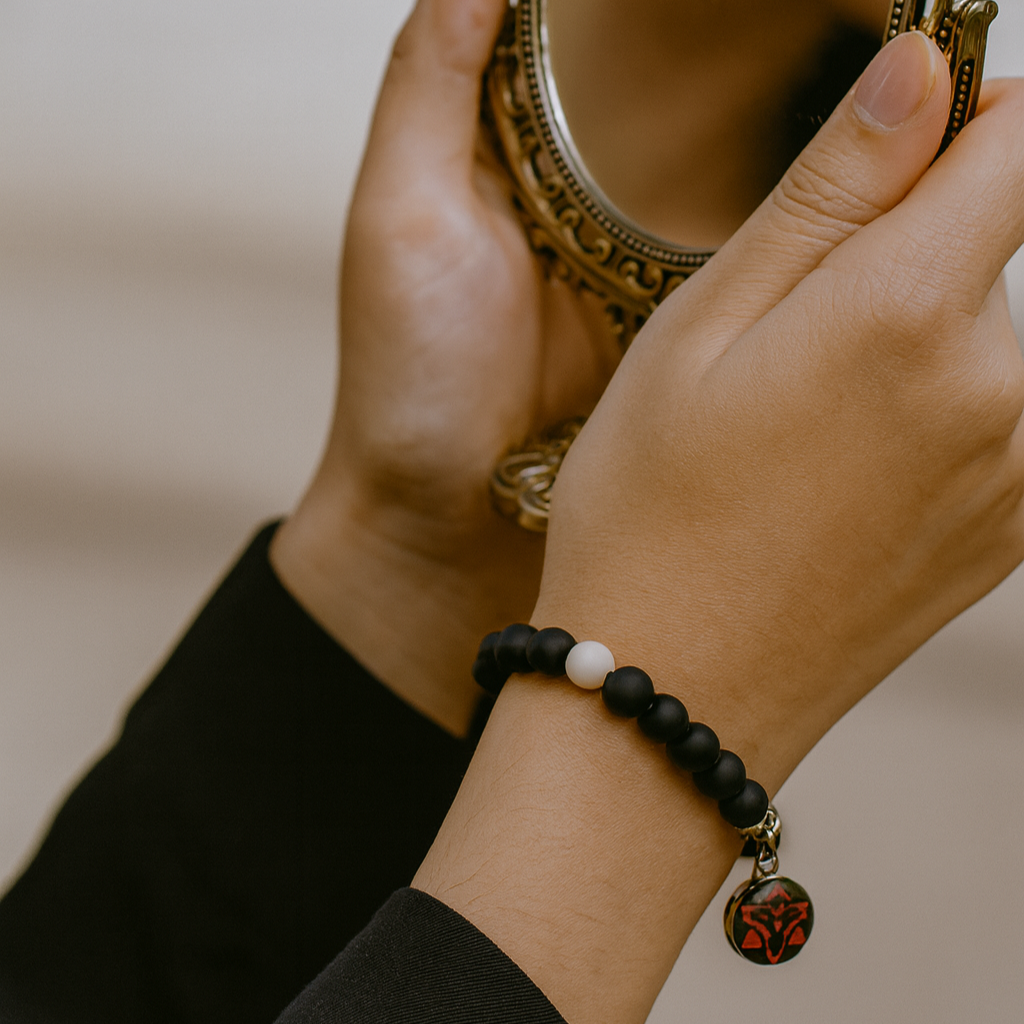 JewelMaze Matte Black Beads Bracelet