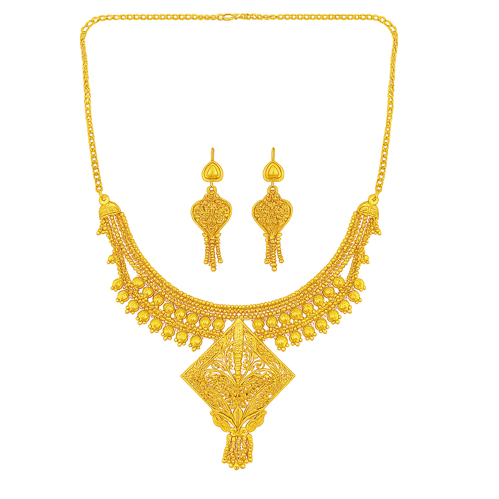 Jewelmaze Elegant Forming Look Necklace Set Traditional Jewelry for Women
