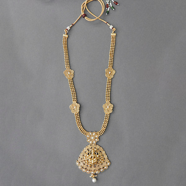 JewelMaze White Pota Stone Copper Necklace Set