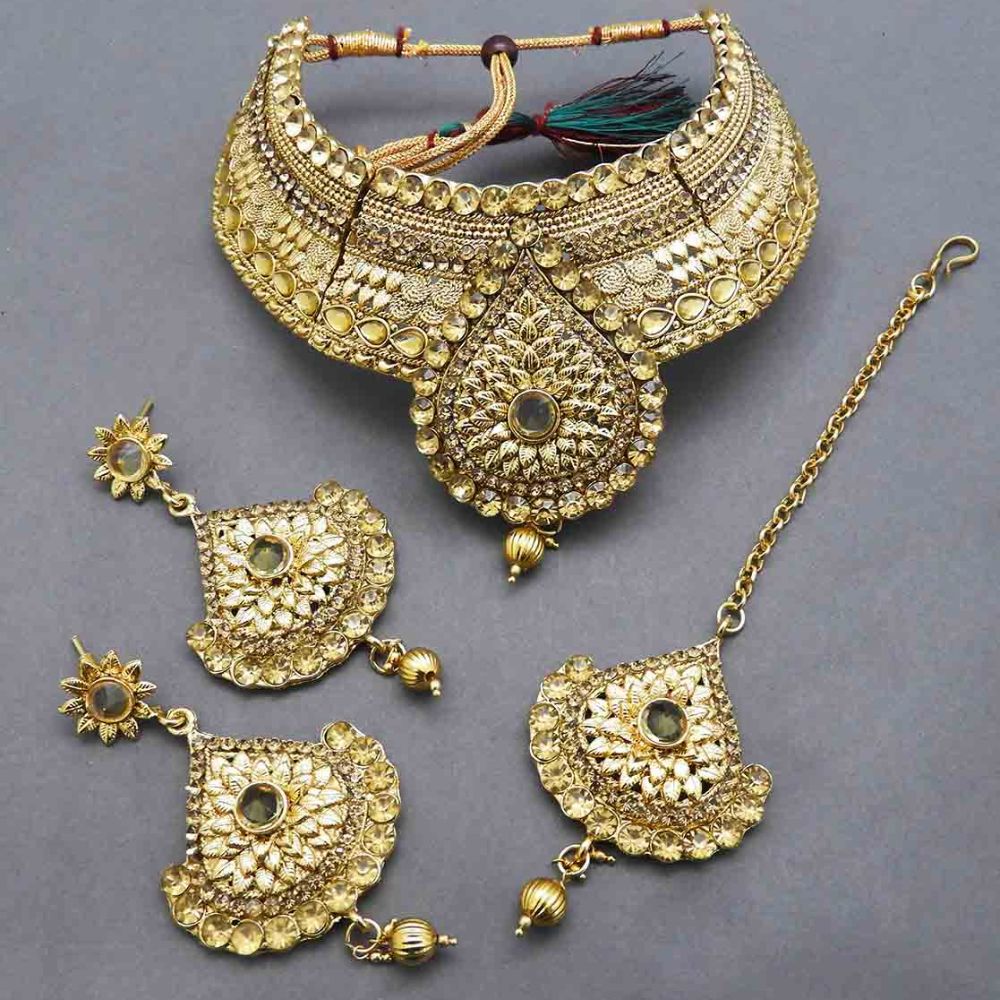 JewelMaze Designer Austrian Stone Choker Necklace Set For Wedding