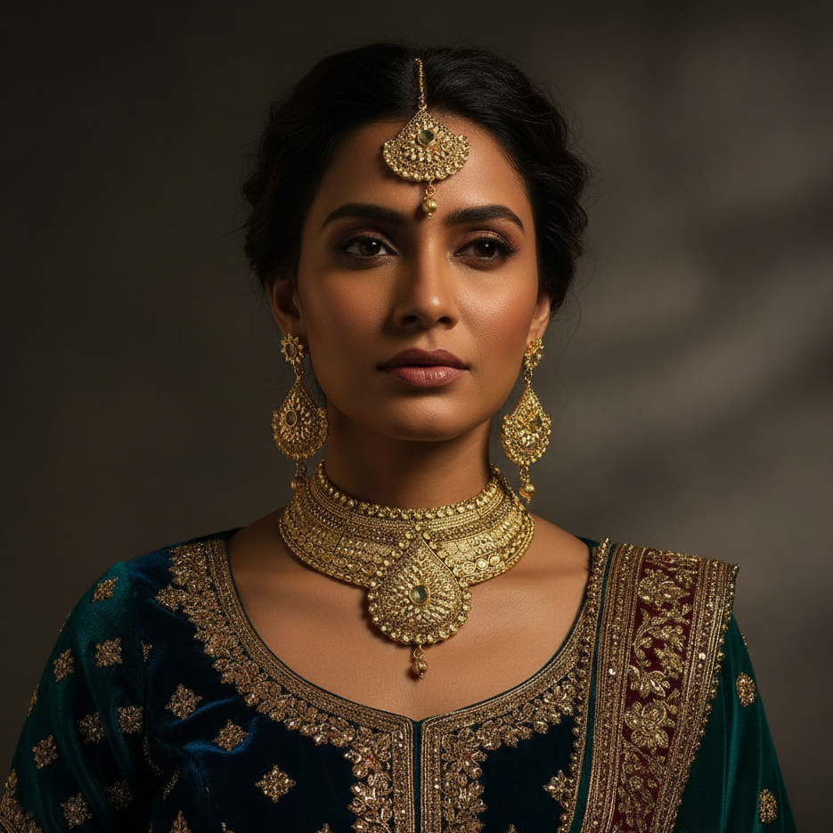 JewelMaze Designer Austrian Stone Choker Necklace Set For Wedding