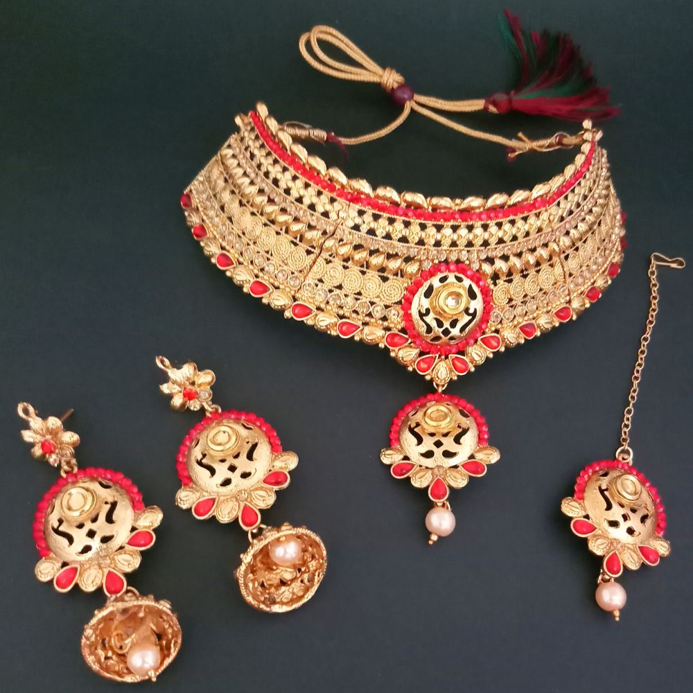 JewelMaze Designer Austrian Stone Choker Necklace Set For Wedding