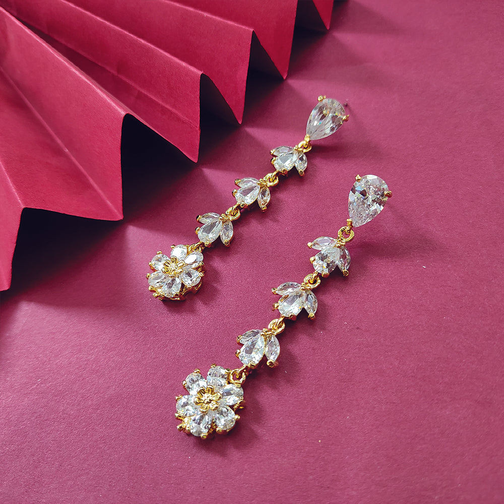 JeweLMaze Gold Plated AD Stone Dangler Earrings