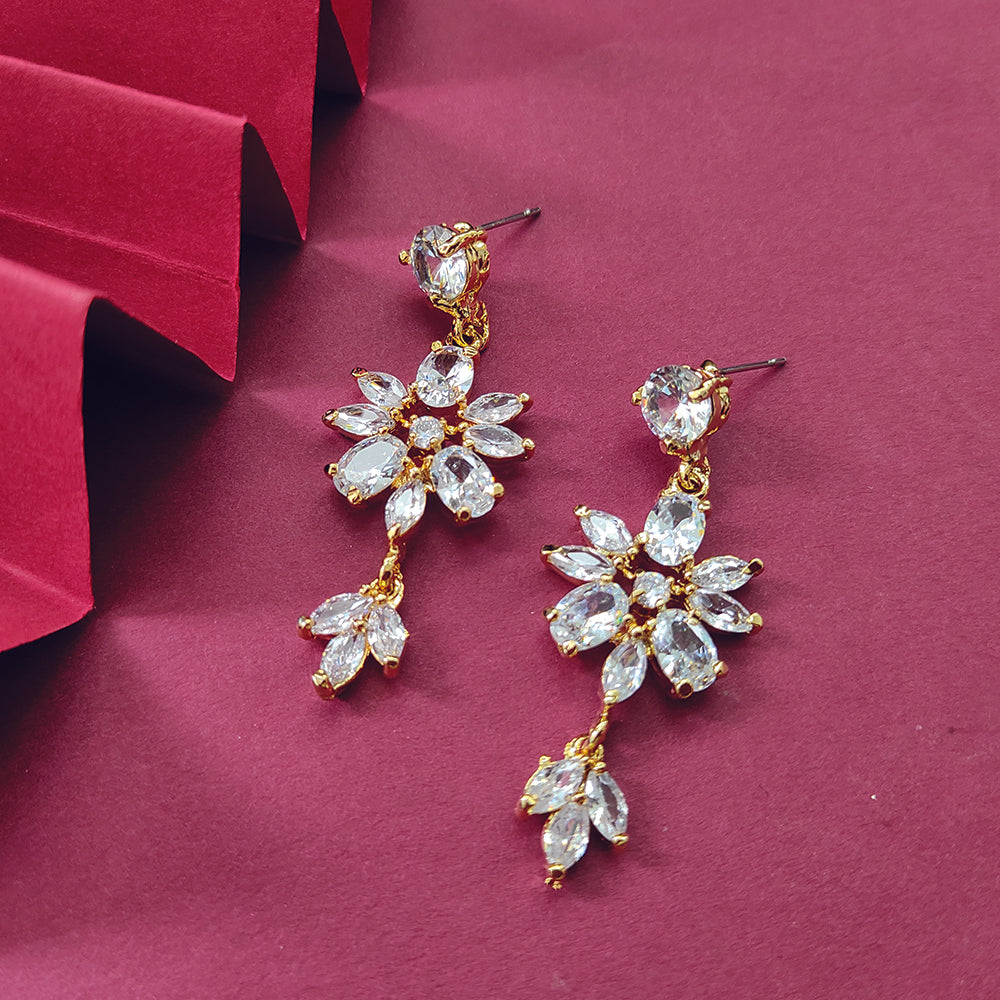 JeweLMaze AD Stone Gold Plated Dangler Earrings