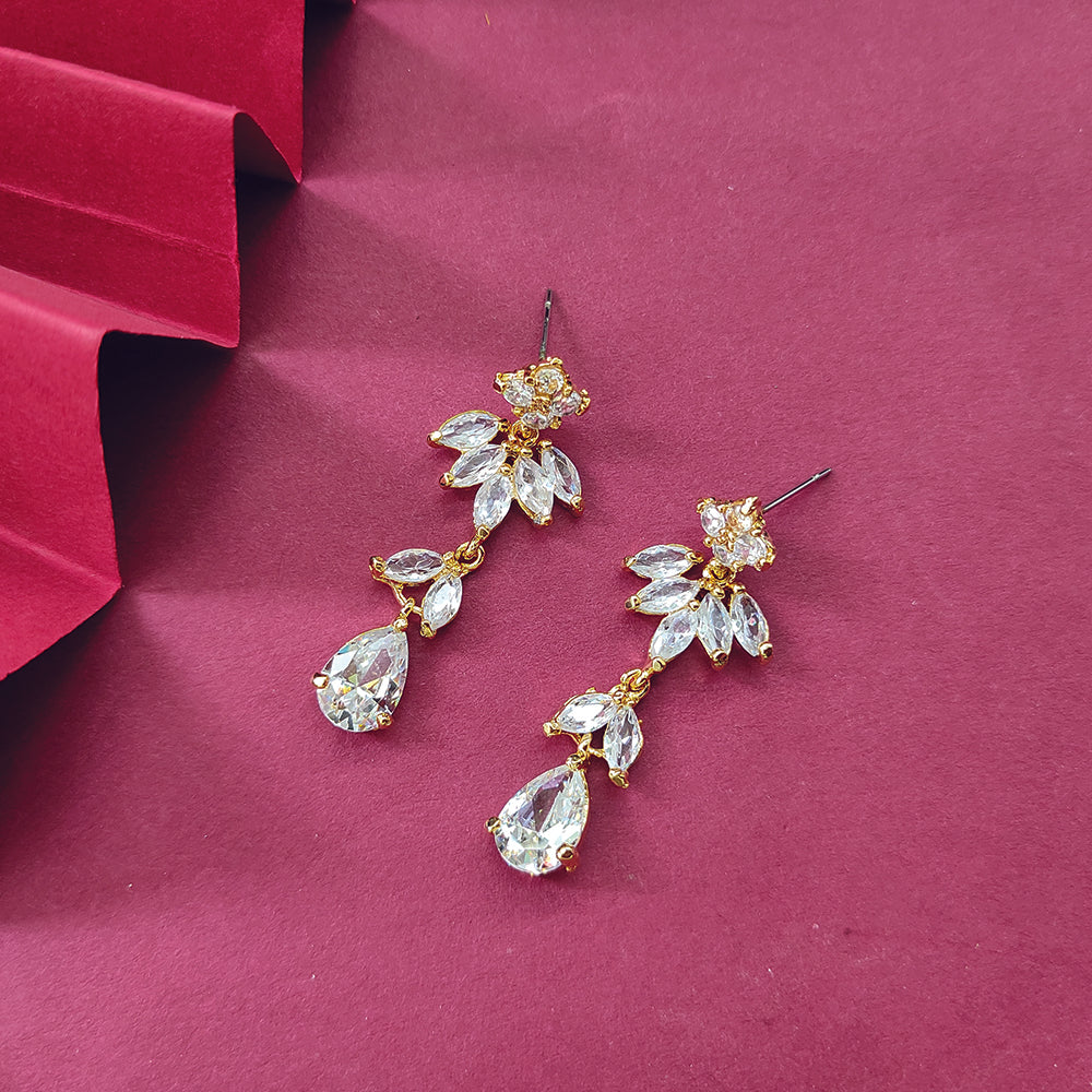 JeweLMaze AD Stone Gold Plated Dangler Earrings