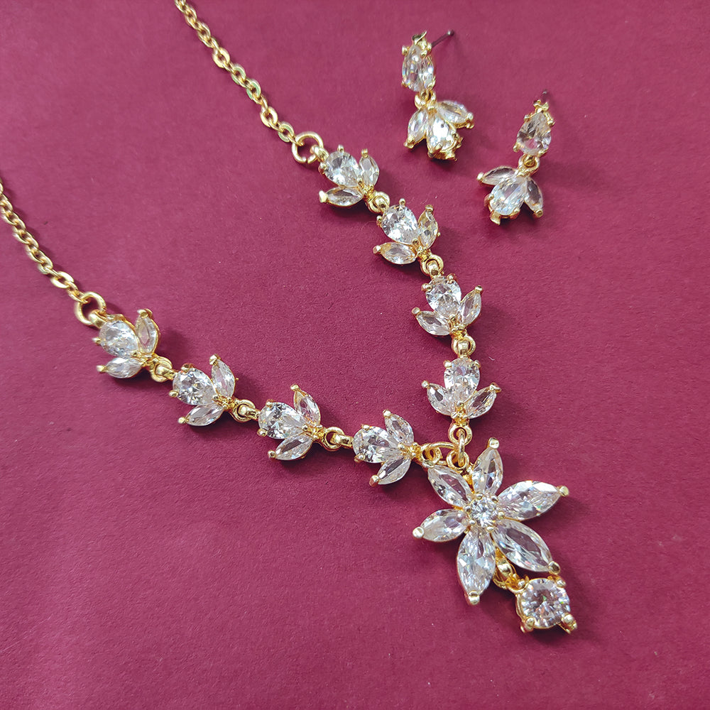 JeweLMaze Gold Plated AD Stone Necklace Set