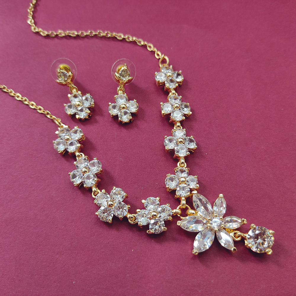 JeweLMaze Gold Plated AD Stone Necklace Set