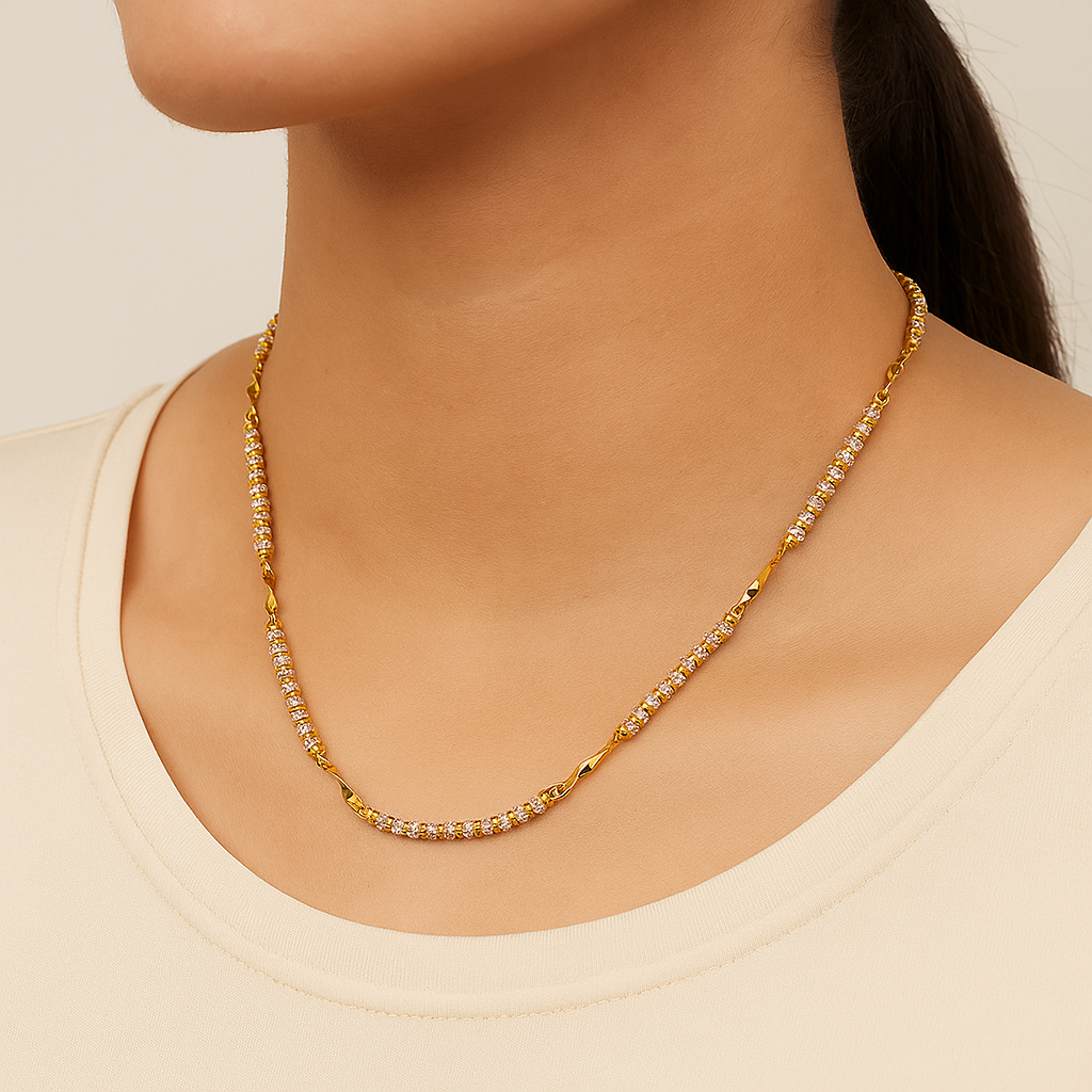 JewelMaze Stone Gold Plated Chain