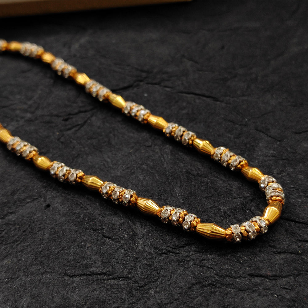 JewelMaze Gold Plated Stone Chain