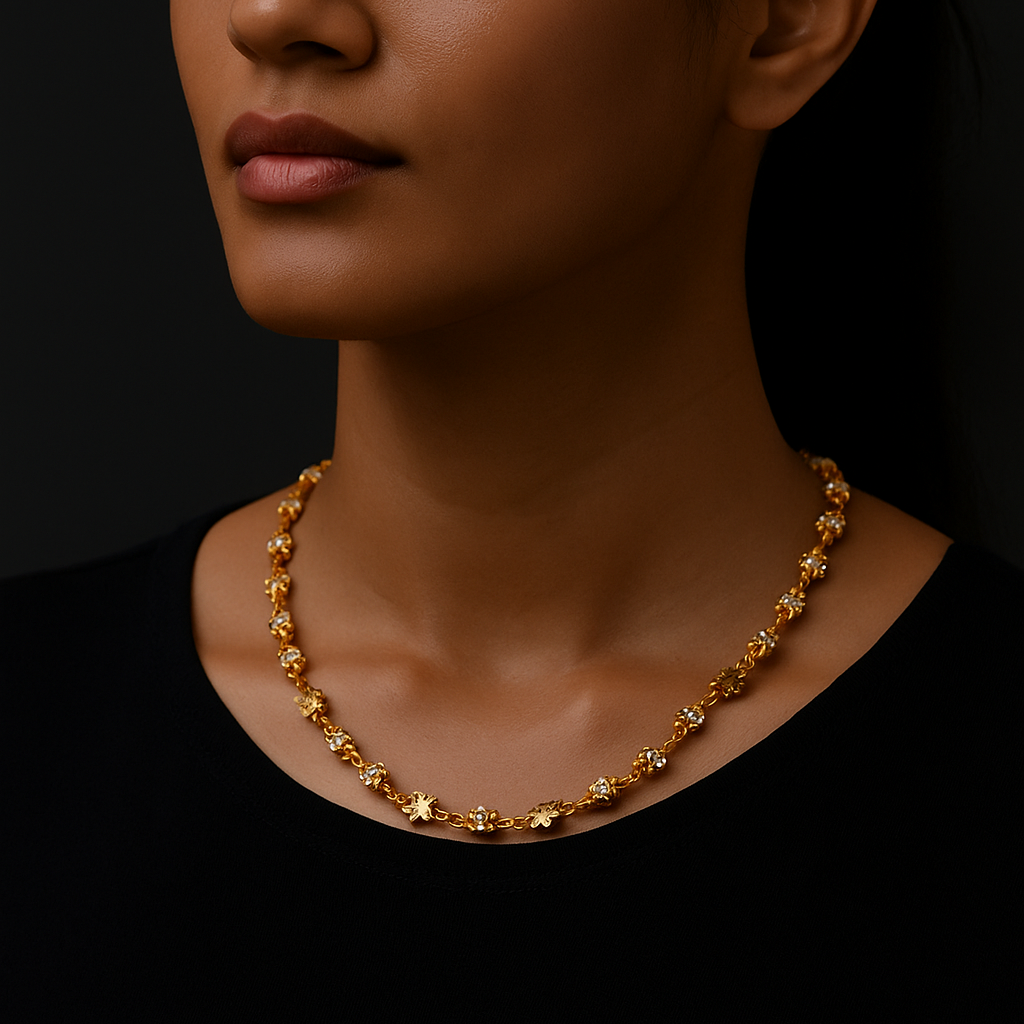 JewelMaze Stone Gold Plated Chain