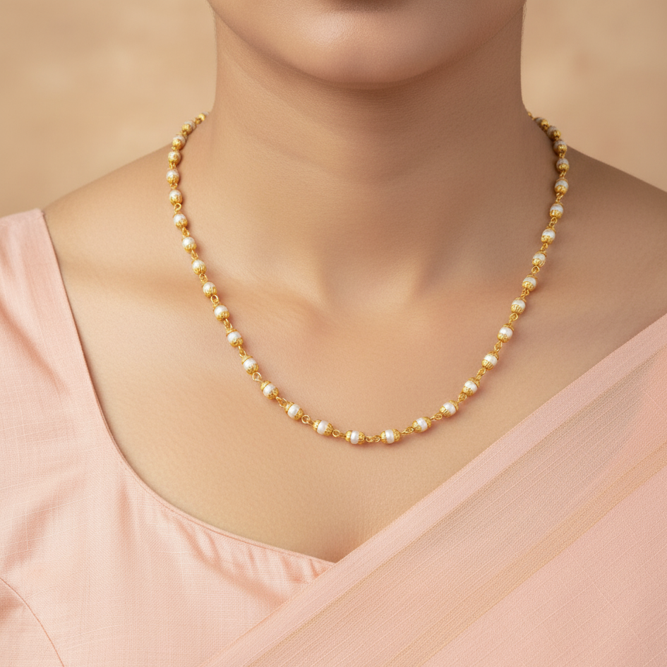 JewelMaze Traditional 2 Tone Gold Plated Chain