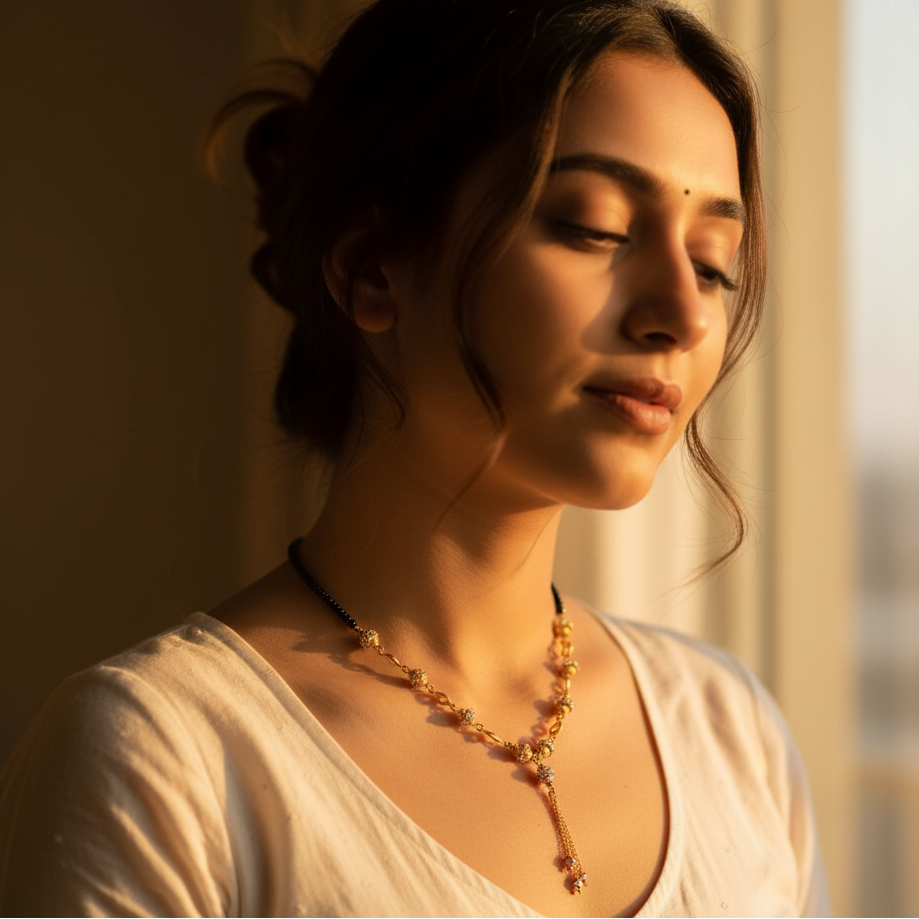 JewelMaze Traditional Austrian Stone Mangalsutra